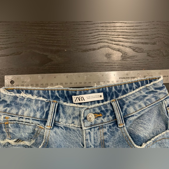 Zara Z1975 Ripped Straight Leg Jeans - Picture 4 of 6